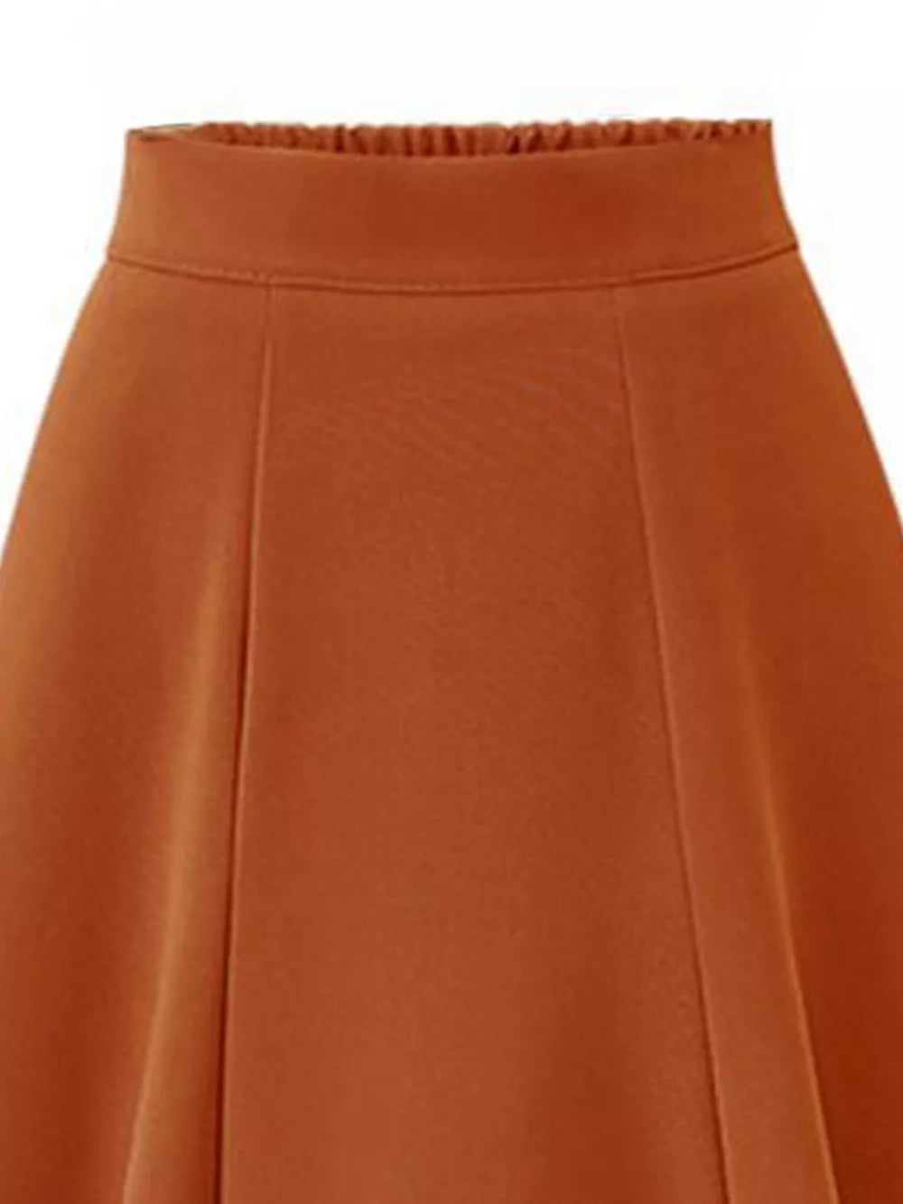 A-line Midi Skirt With Elastic Waistband, close-up detail