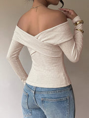Chic Crisscross Off-shoulder T-shirt