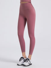 Dusty Pink FlexFit 7/8 leggings with wide waistband and seamless construction.