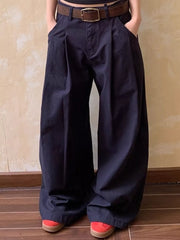 Relaxed Fit Pleated Wide-leg Pants