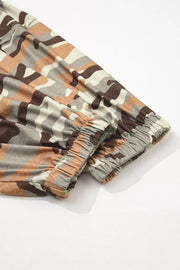 Camouflage Printed Drawstring Jogger Pants, editorial view