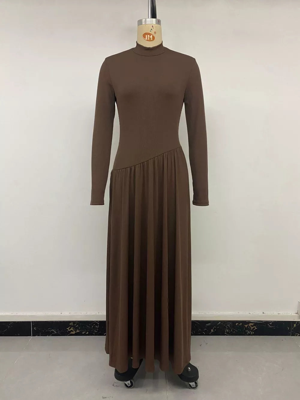 Mock Neck Long Sleeve Midi Dress, product detail