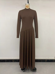 Mock Neck Long Sleeve Midi Dress, product detail