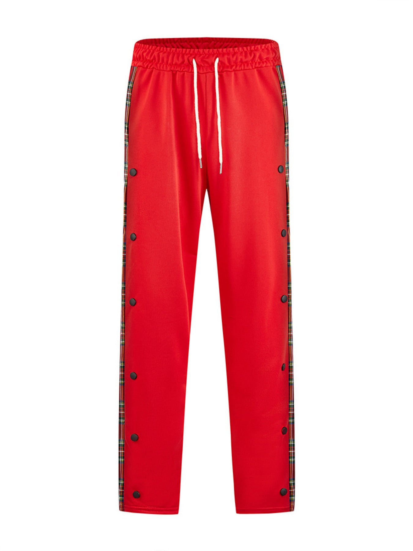 Men's Full Size Drawstring Plaid Side Stripe Pants, view 12