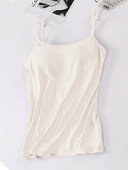 Ivory soft-cup cami with adjustable straps