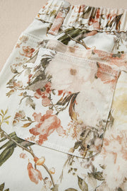 Vintage Floral Print High Waist Wide Leg Jeans, product detail