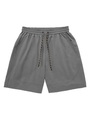 Men's gray chino shorts with drawstring waist and pockets
