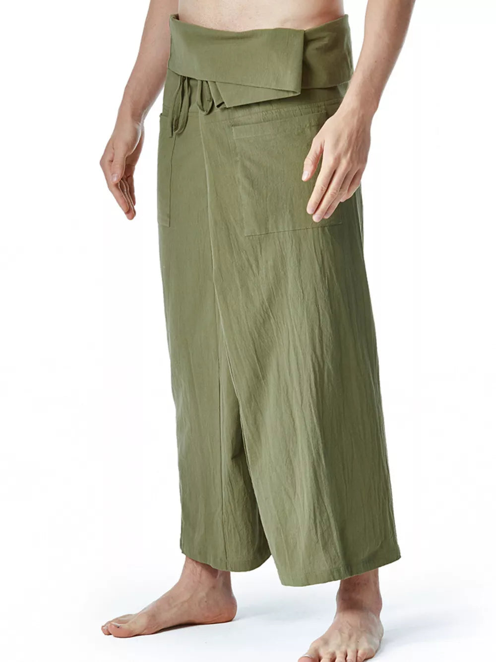 Men's Loose Fit Sweatpants With Tie Waist, close-up detail