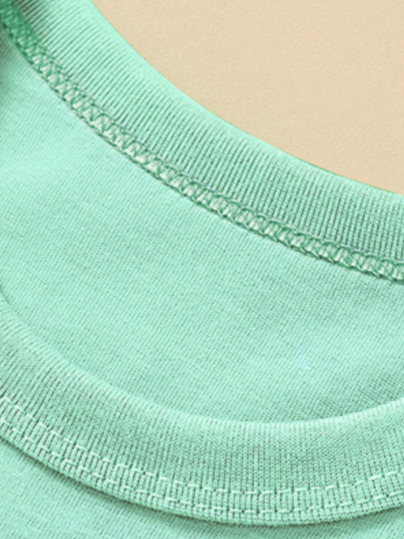 Toddler mint green crew-neck t-shirt with double-stitched neckline detail