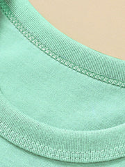 Toddler mint green crew-neck t-shirt with double-stitched neckline detail