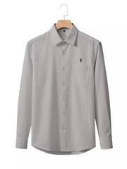 Men's Slim Fit Button Up Shirt Plus Size in Black, view 14