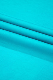 Crewneck top in pastel blue fabric with soft texture
