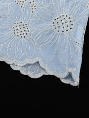Charming Floral Embroidery Puff Sleeve Shirt