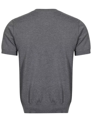 Men's Cable Knit Short Sleeve Top, fabric detail
