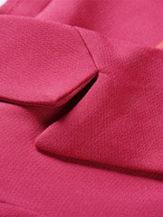 Hot pink double-breasted blazer with notched collar detail