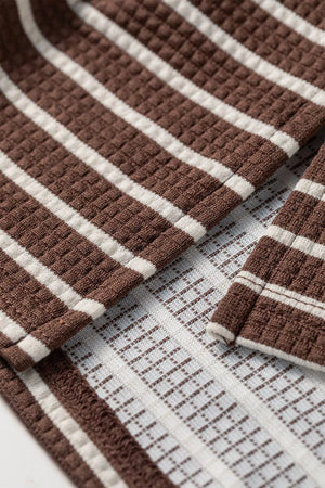 Knit Long-sleeve Top in Coffee Brown, editorial view