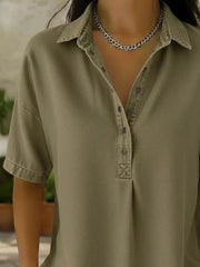 Snap Down Short Sleeve Blouse, alternate angle