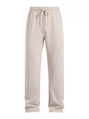Men's khaki drawstring loose fit sweatpants with a relaxed cut.