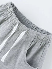 Children's Airplane Round Neck T-shirt And Shorts Set, model styling view