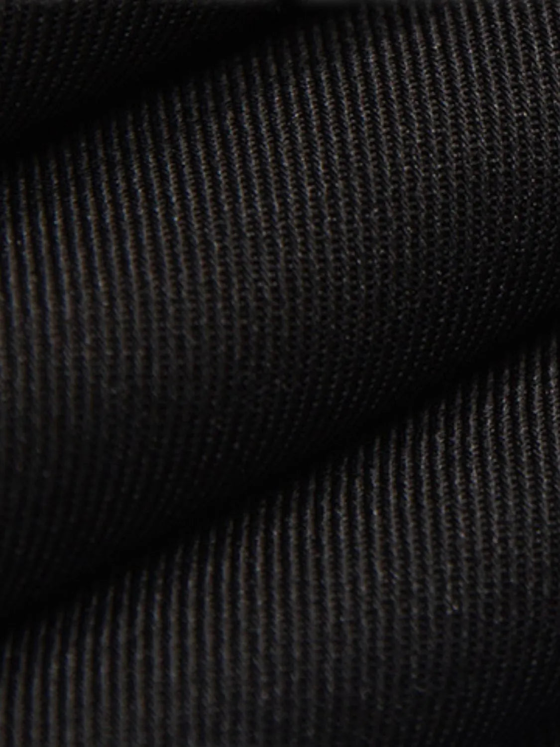Black relaxed palazzo trousers with ribbed texture and drawstring waist detail