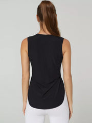 Ribbed Active Tank With Curved Hem