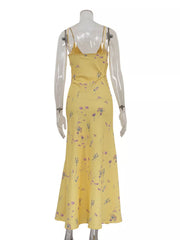 Floral Elegance Maxi Dress With Spaghetti Straps