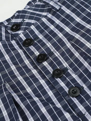 Men's Wide Leg Plaid Button-front Pants, back view