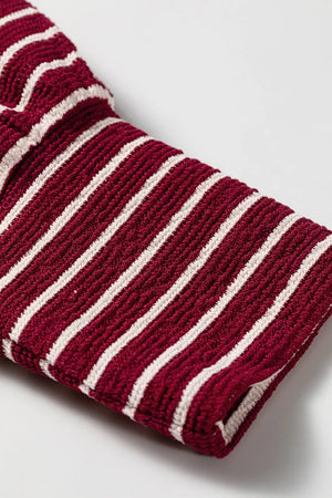 Stripe Drop Shoulder Long Sleeve Top, fit detail