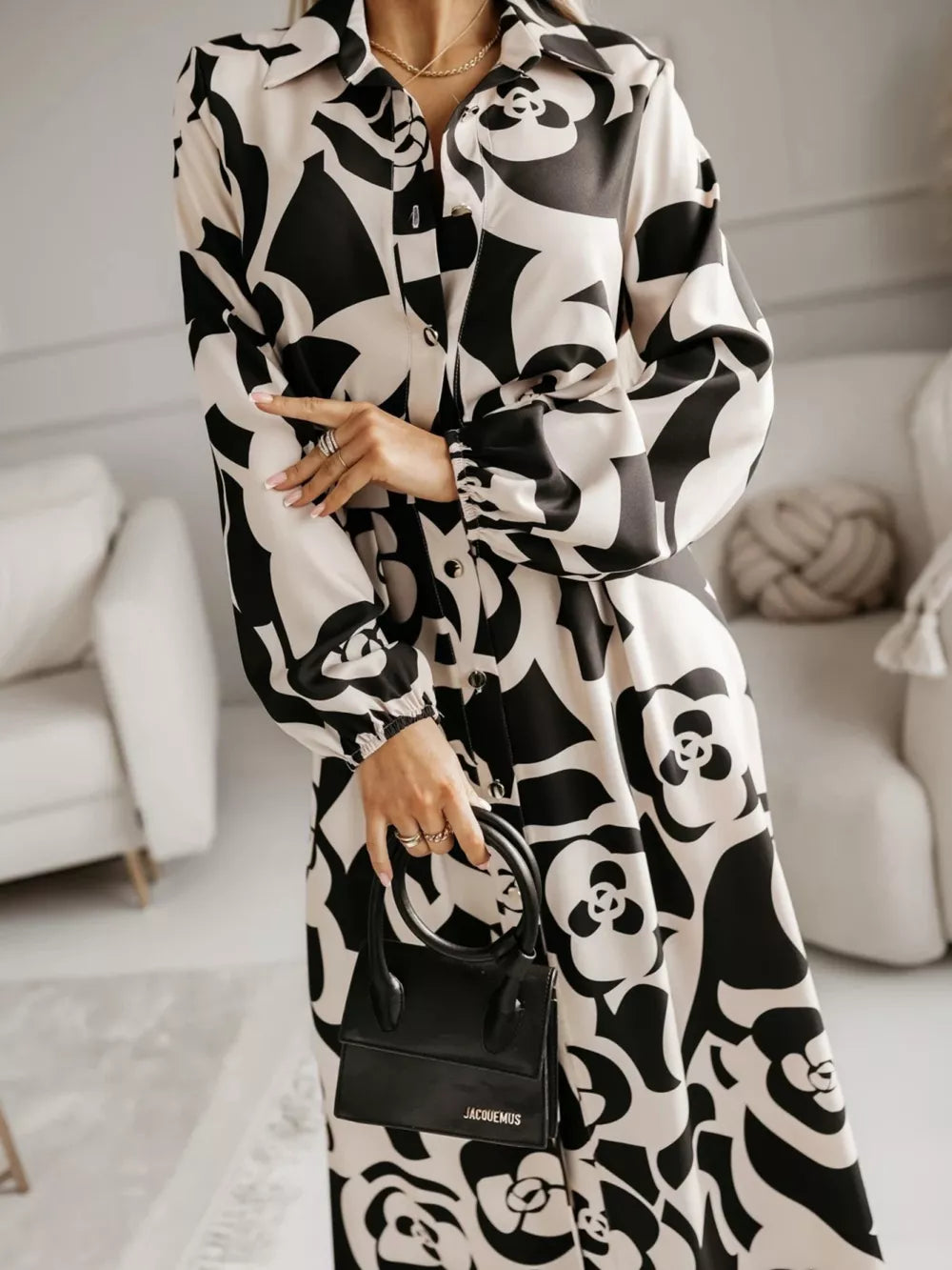Long Sleeve Maxi Shirt Dress in Pastel Blue, product detail