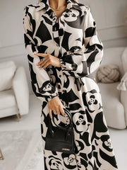 Long Sleeve Maxi Shirt Dress in Pastel Blue, product detail