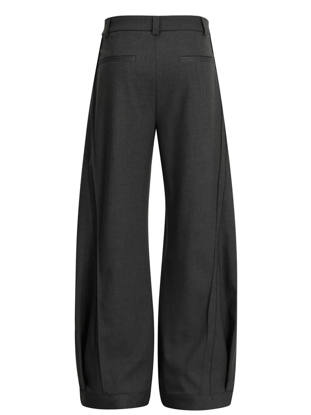 Men's Wide-legged Pleated Pants in Grey, close-up detail