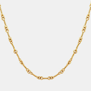 Gold twisted rope detail chain necklace