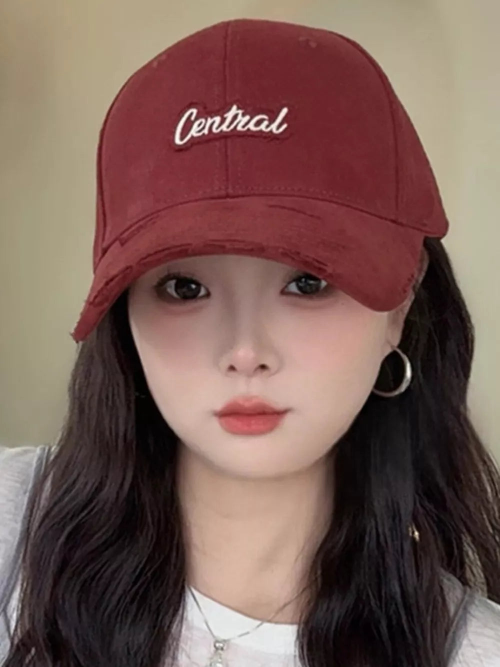 Embroidered Distressed Baseball Cap