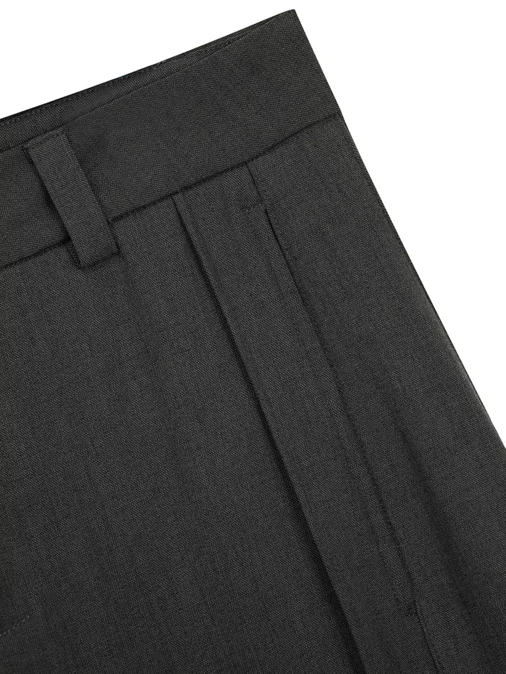 Men's Wide-legged Pleated Pants in Grey, fabric detail