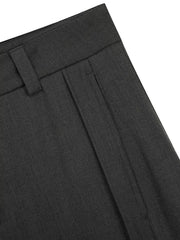 Men's Wide-legged Pleated Pants in Grey, fabric detail