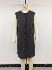 Sleeveless Longline Vest Coat, back view