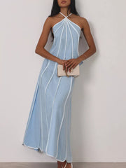 Halter Neck Two-piece Set With Scalloped Details