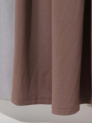 Ruched Long-sleeve Maxi Dress With Cutout in Brown, view 12