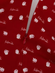 Heart-patterned Tiered Mini Dress