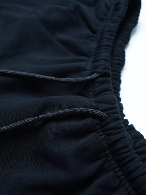 Men S Drawstring Wide Leg Pants in White, close-up detail