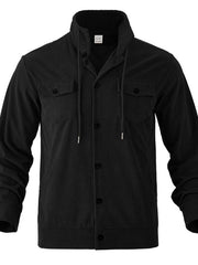 Casual Corduroy Jacket With Flap Pockets