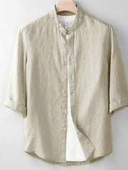 Modern Band Collar Men's Shirt