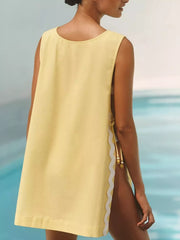 Scalloped Elegance Sleeveless Cover-up