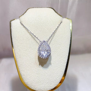 0.5 Carat Sterling Silver Moissanite Pendant Necklace, front view