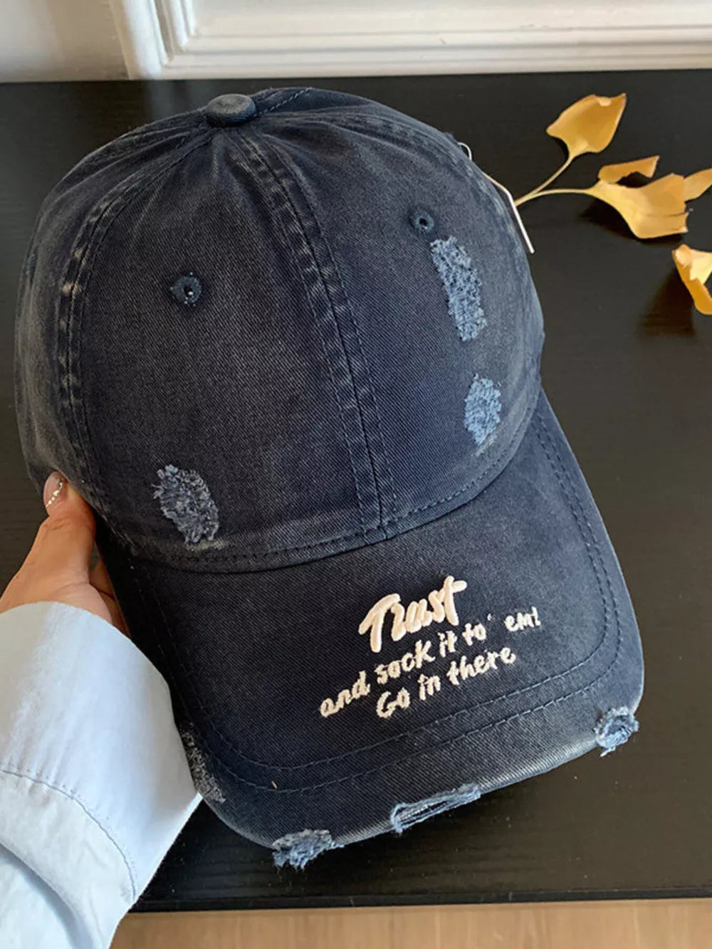 Worn-in Embroidered Cotton Baseball Cap