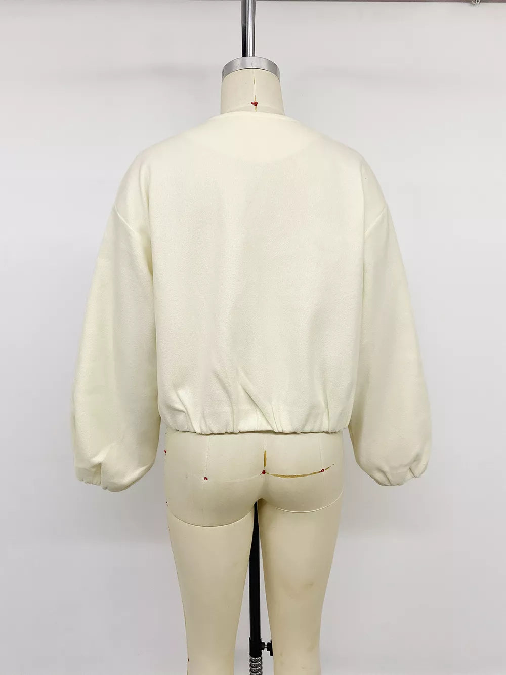 Fleece Bomber Jacket With Zipper in Apricot, view 13
