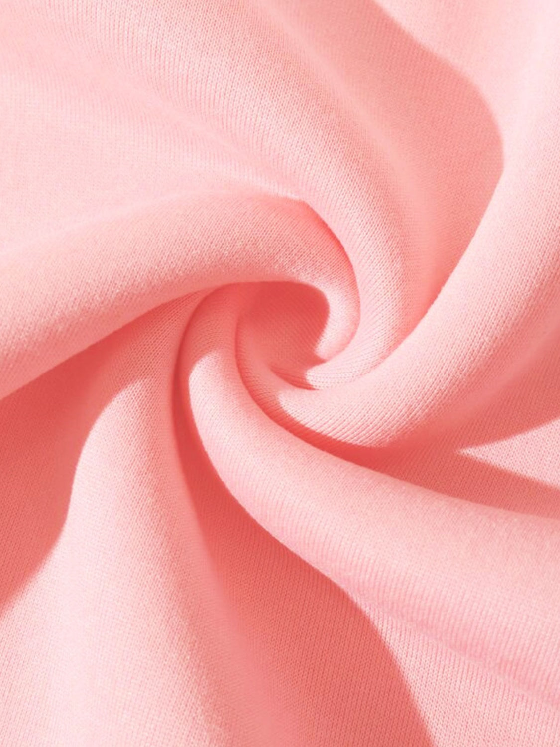 Blush pink acrylic hoodie with adjustable hood and soft fabric texture.