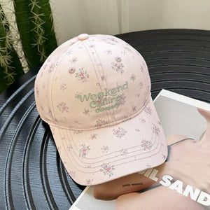 Floral Print Baseball Cap, model styling view