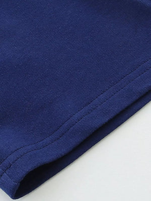 Nautical Adventure two-piece toddler set, dark navy cotton.