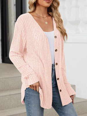 classic cardigan in Dust Storm with v-neck